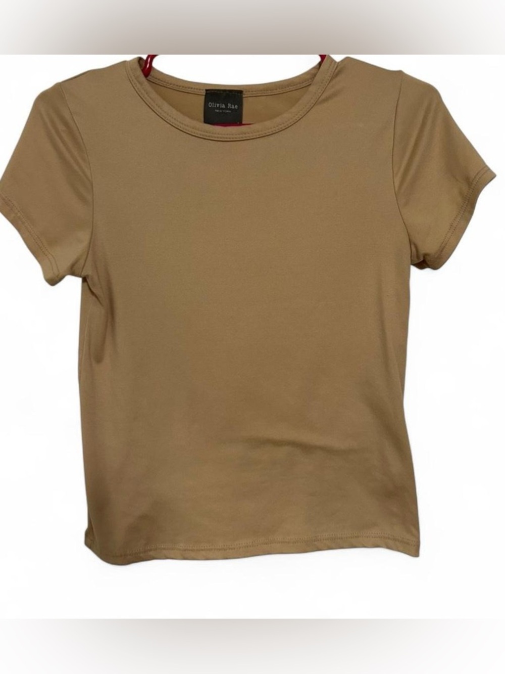 Olivia Rae Short Sleeve Tee in Tan
